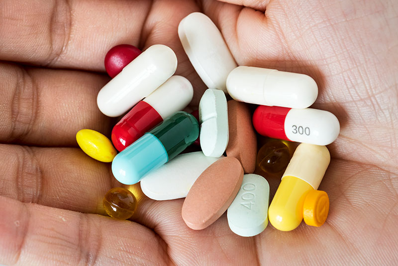 Handful of various pills