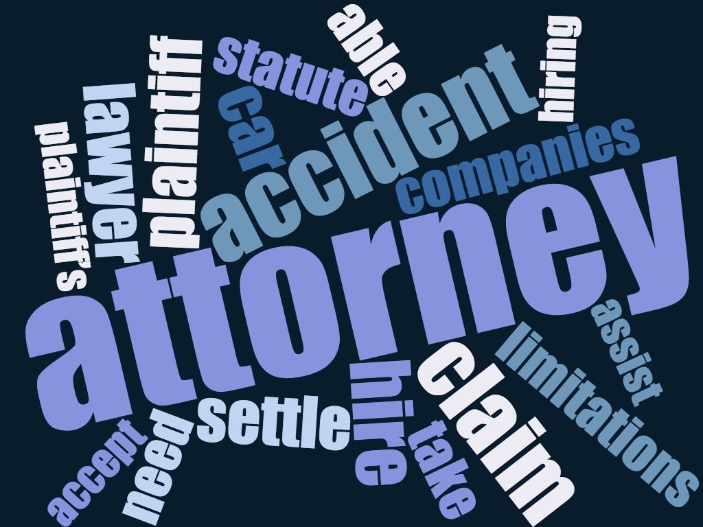 A word cloud of the words attorney and accident claim.